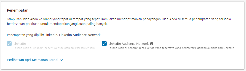 Aktifkan LinkedIn Audience Network