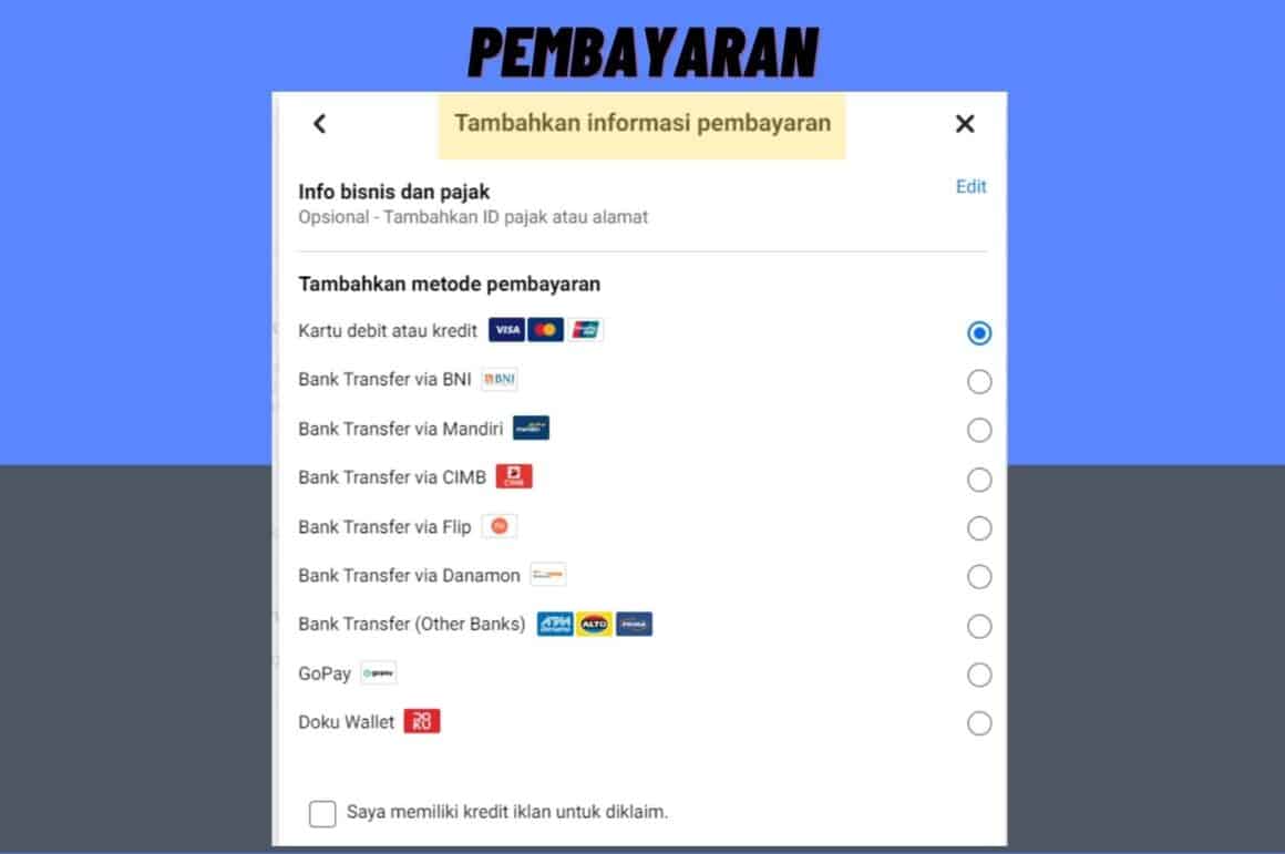 pembayaran fb ads