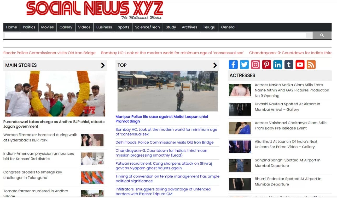 Contoh website dengan domain XYZ yaitu Social News Portal Berita