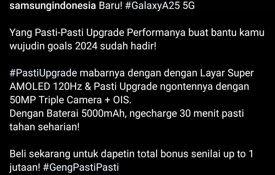 cara menunjukkan fitur di kalimat iklan handphone