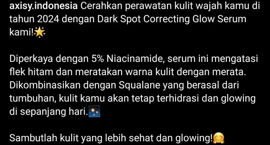 cara menyorot bahan di kalimat iklan skincare