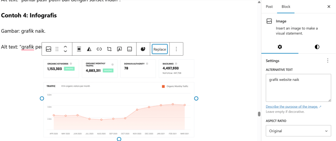 contoh alt text pada website